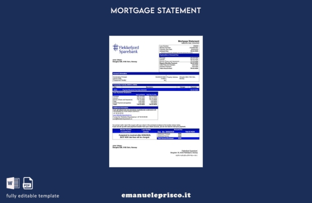 stile verificato Dichiarazione mutuo Norvegia Flekkejord Sparebank Modello Word 